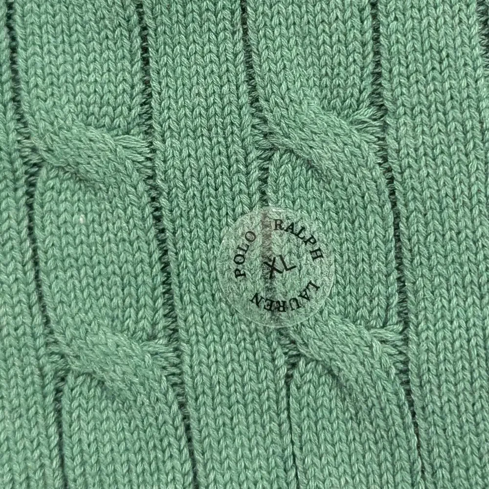 Polo Ralph Lauren Men’s Cable-Knit Cotton Crewneck Sweater Hunter Green XL NWT - Picture 5 of 7